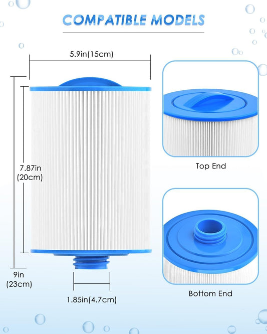 PACETAP 1.5" SAE Thread Spa Filter 2 Pack Fits PWW50P3 FC-0359 6CH-940
