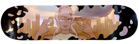 Wrong Money Skateboard Deck – 8" Medium Concave (Coin Girl Graphic) New Holo