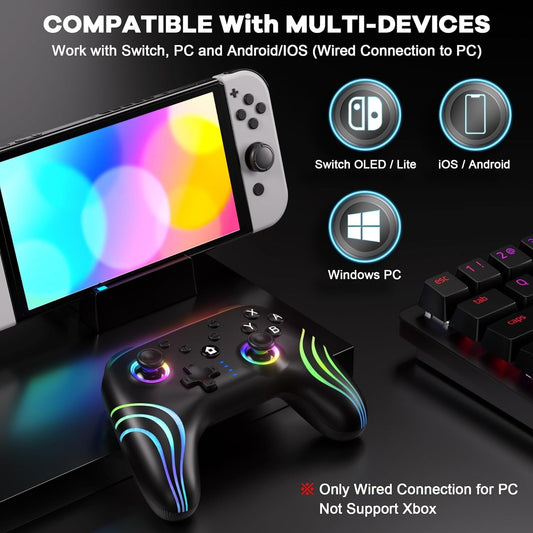 Wireless Gaming Controller Nintendo Switch CX-262 Full RGB Line Breathing LED