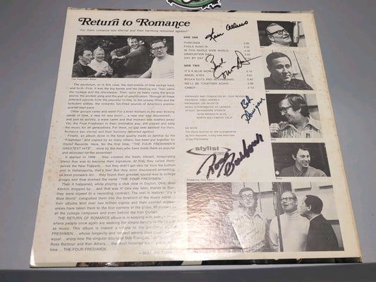 FOUR FRESHMEN: Return To Romance 12" LP 33 RPM SIGNED w/ picture