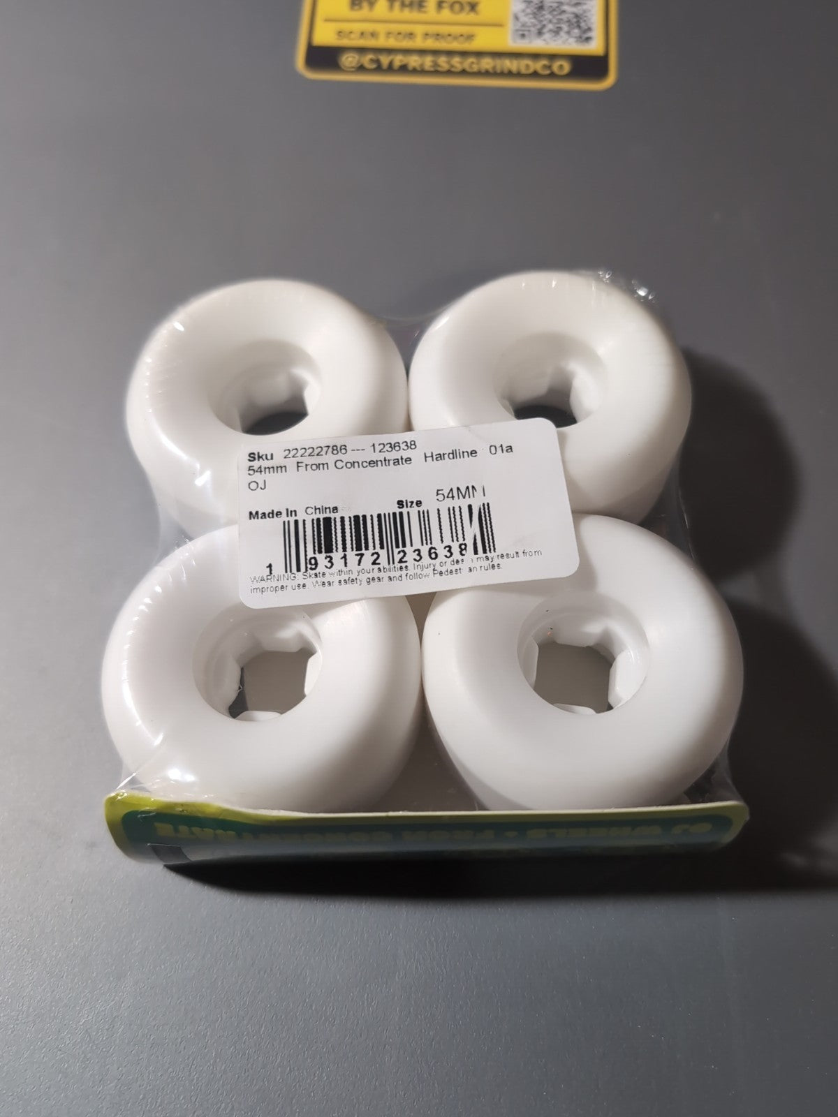 OJ Wheels 54mm 101A Hardline Concentrate Skateboard Wheels Green