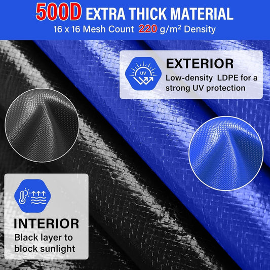 21ft Round Winter Pool Cover 500D Extra Thick Above Ground w Winch Cable