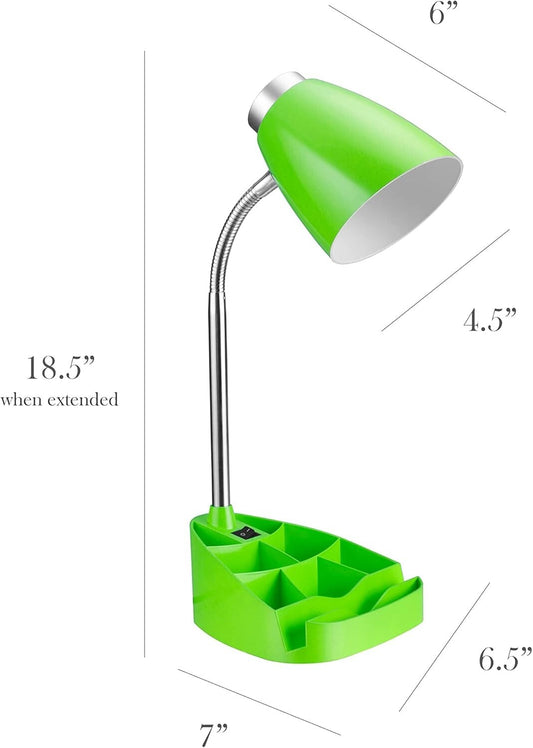 Simple Designs 18.5" Compartmental Desk Lamp - Green