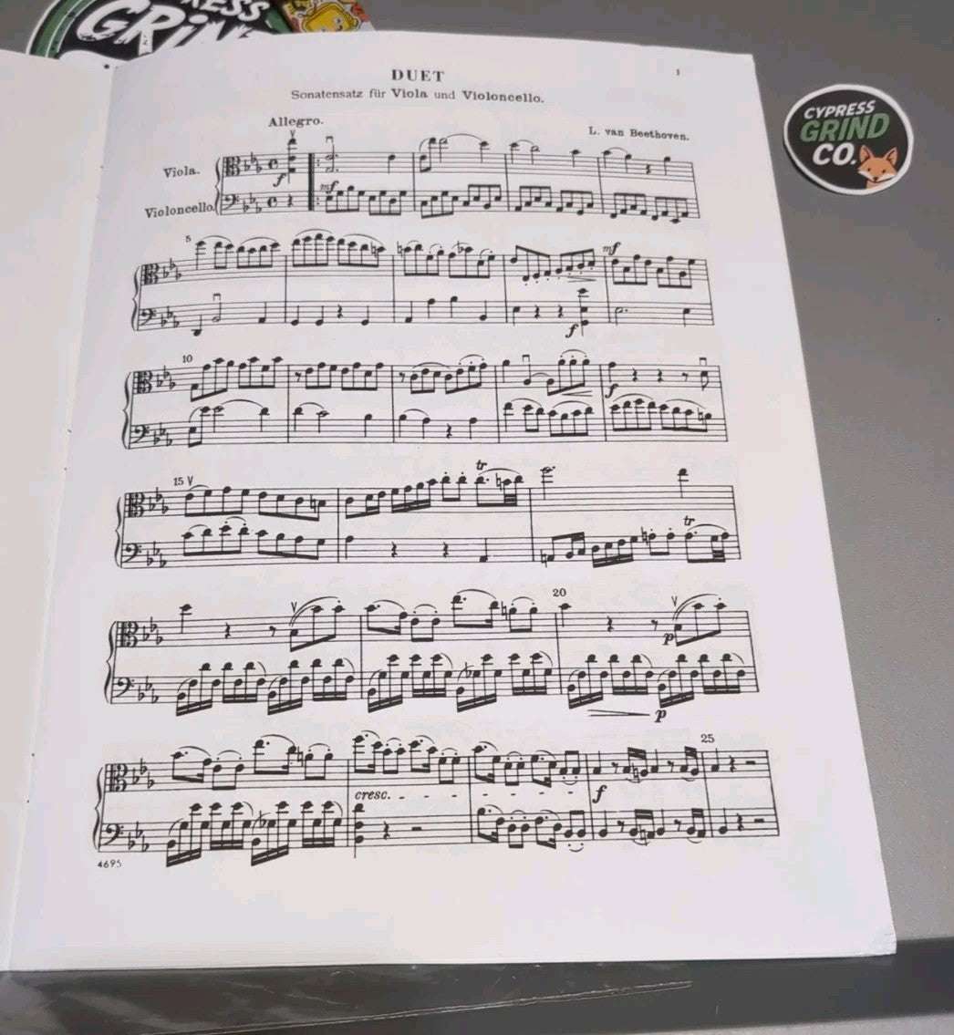 Duet for Viola and Cello by Beethoven Kalmus Edition Sheet Music