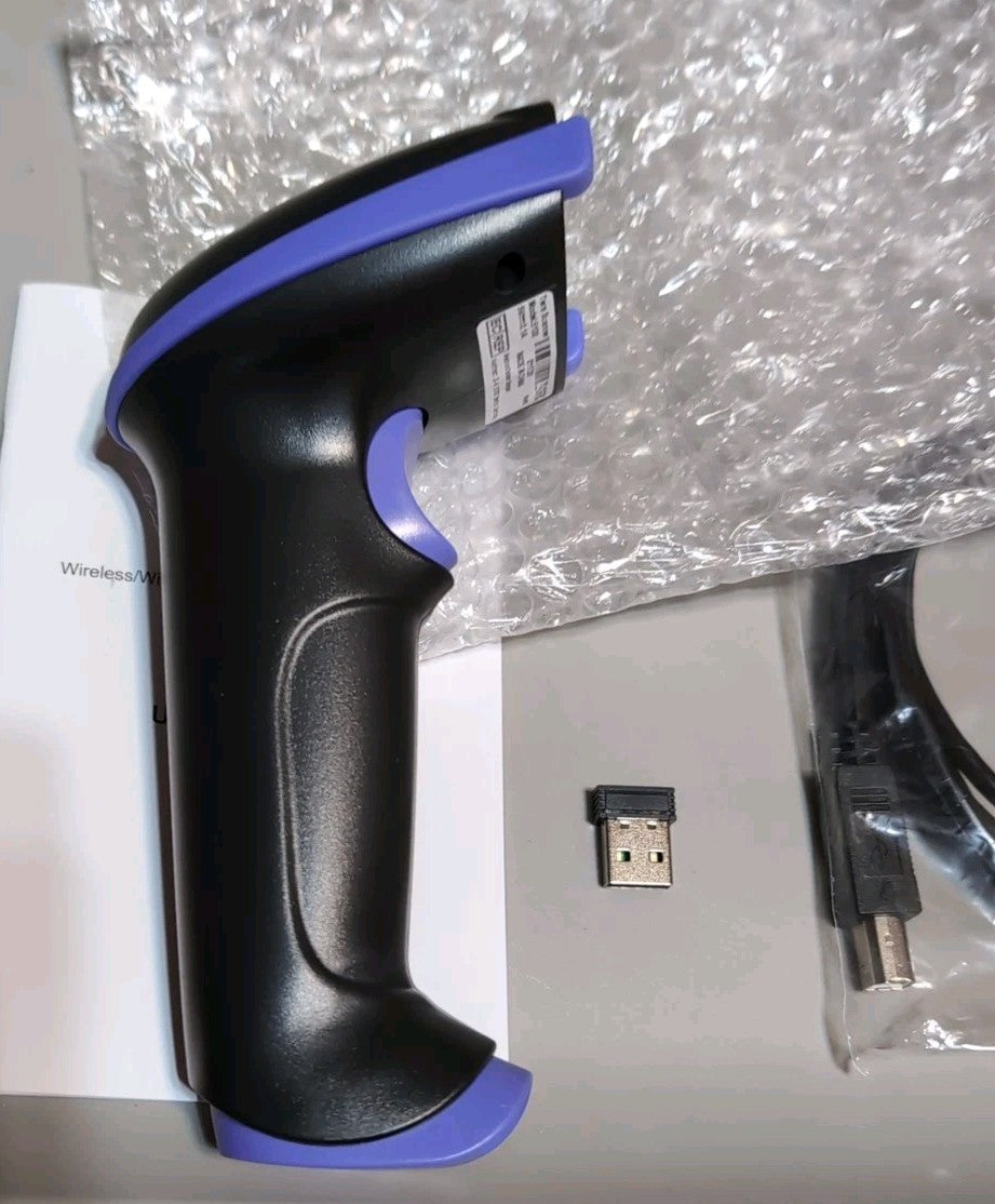 Tera Wireless 1D Laser Barcode Scanner (2.4Ghz Wireless+USB 2.0 Wired) Purple