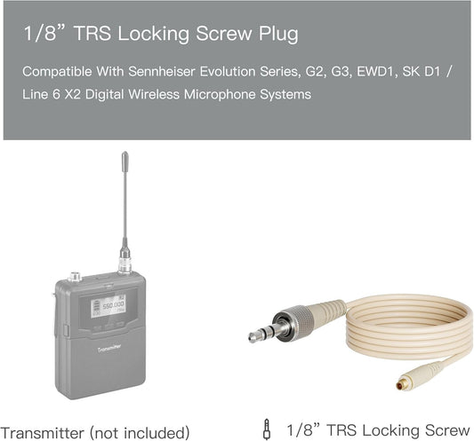 J K Professional Headset Microphone MIC-J 071S Compatible w/ Sennheiser Wireless