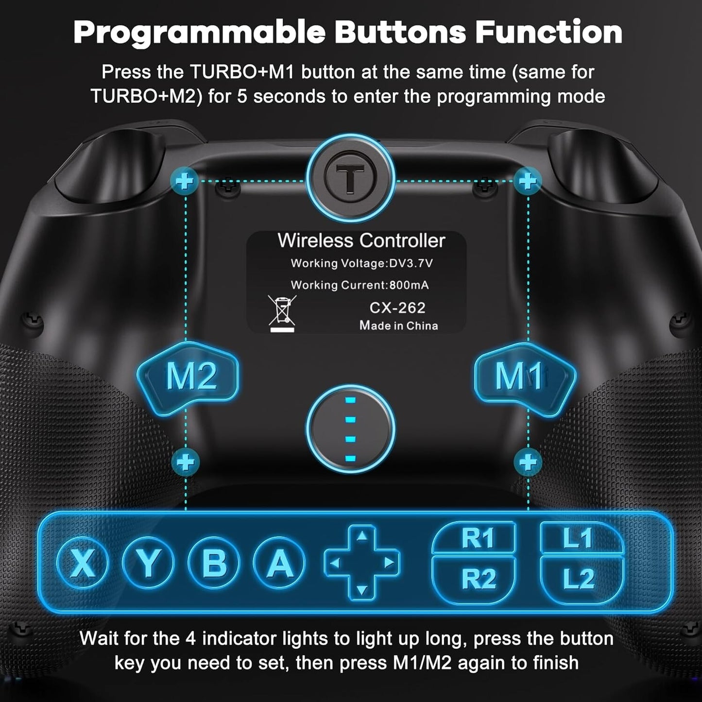Wireless Gaming Controller Nintendo Switch CX-262 Full RGB Line Breathing LED