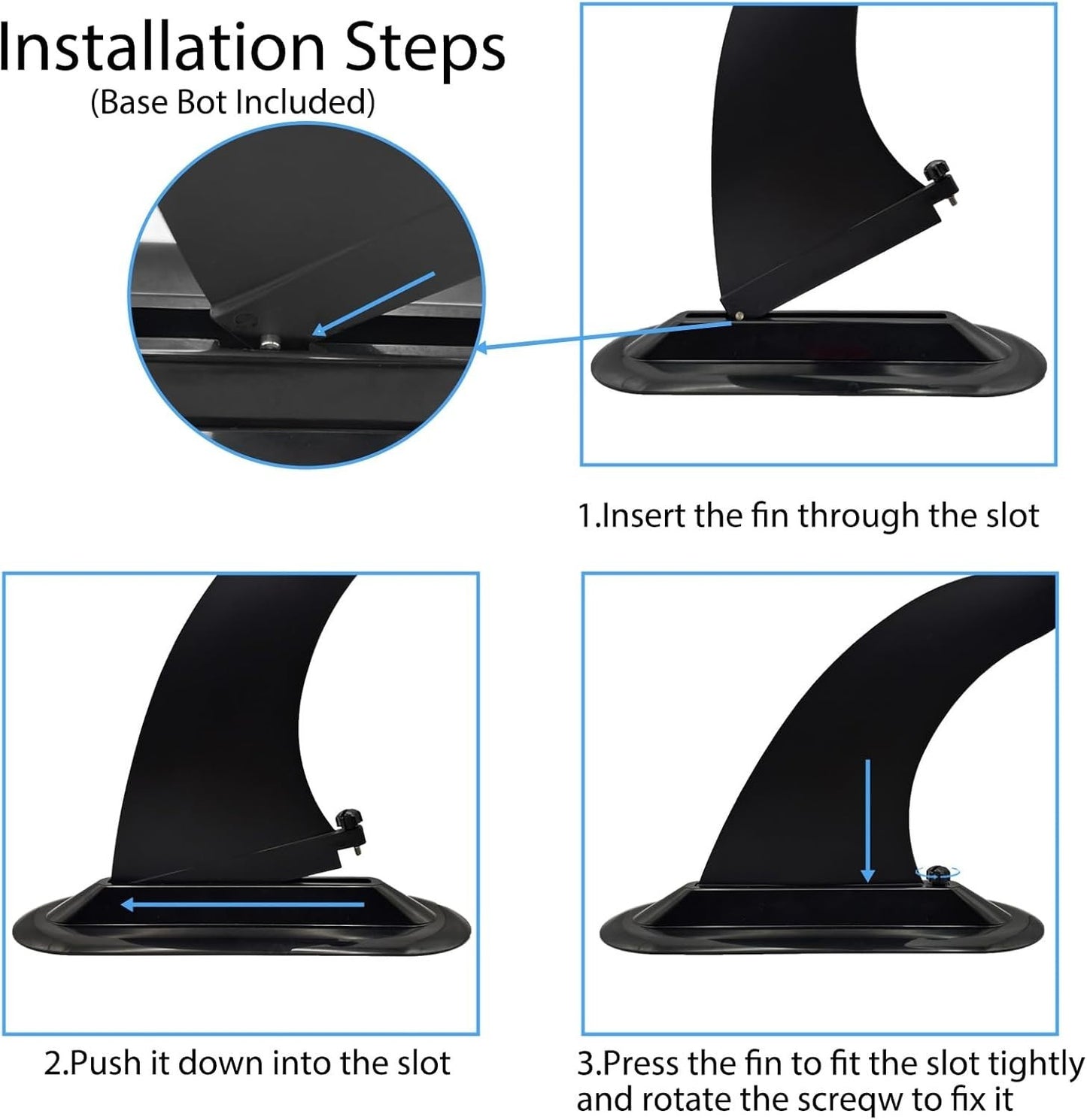 Paddleboard Fin - Easy Install, Screw-in Design, Detachable Sup Fin Replacement