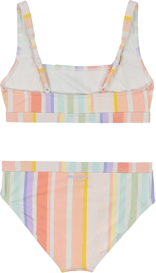 Billabong Girls Two-Piece Bikini Swimsuit Set UPF 50+ Sun Protection Lilac Sandy