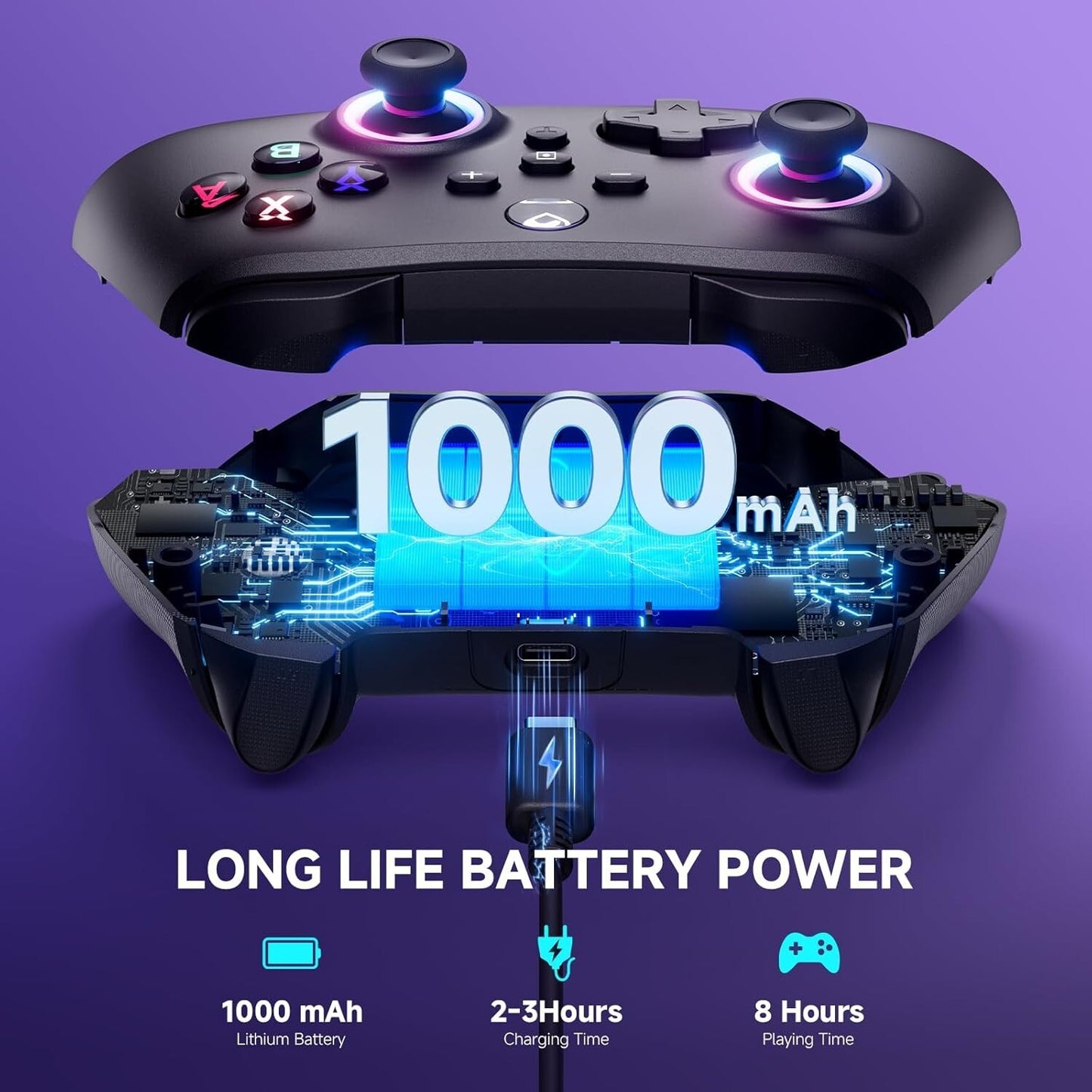 Wireless Switch Controller for Switch/PC/iOS/Android,1000mAh Switch Pro Black
