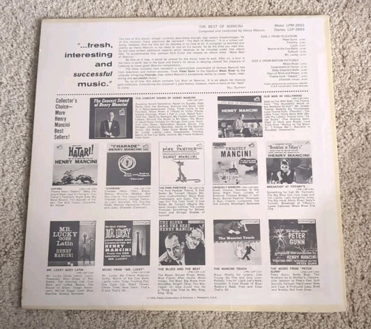 The Best of Mancini - Henry Mancini Vinyl Record Album LSP-2693 Stereo