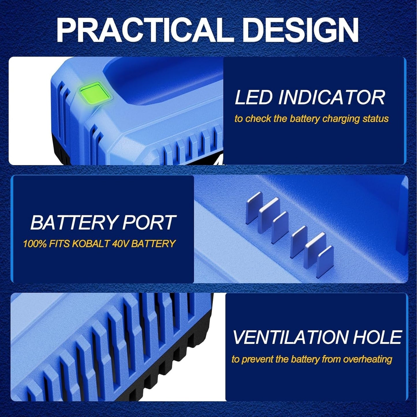 40V Charger for Kobalt 40V Li-ion Battery – Replaces KB640-03 KB240-06 KB245-06