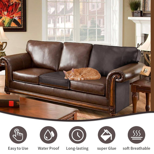 Leather Repair Tape Self Adhesive Leather Patch for Couch, Sofas Car Dark Brown