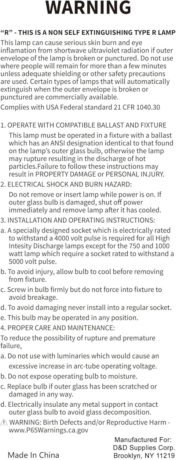 Bluex Bulbs 3-Pack MH400/U/MOG 400W Metal Halide ED37 M59 E39 Base HID Lamp