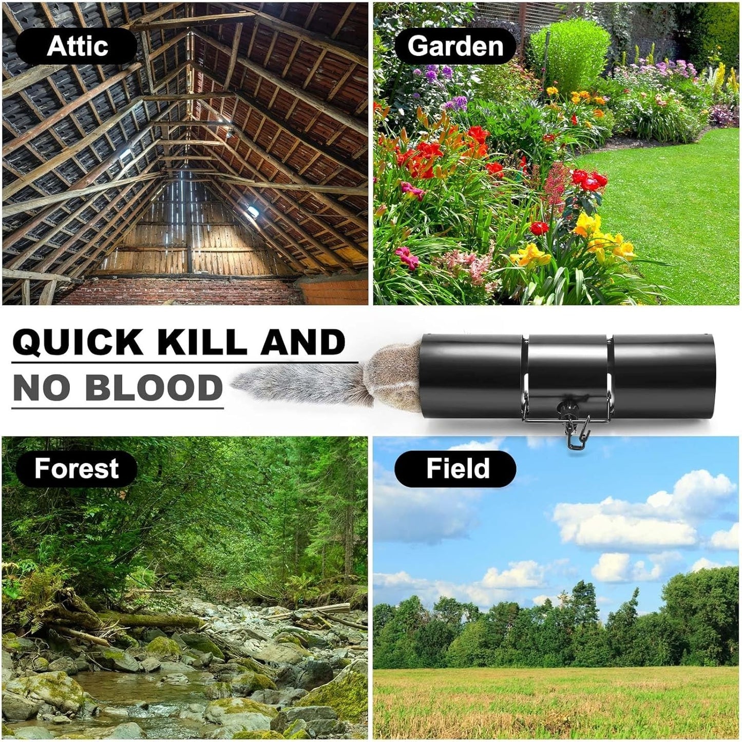 Tube Squirrel Trap Rust Resistant Trap 4.5'' Diameter with a Setting Tongs 2 Pcs