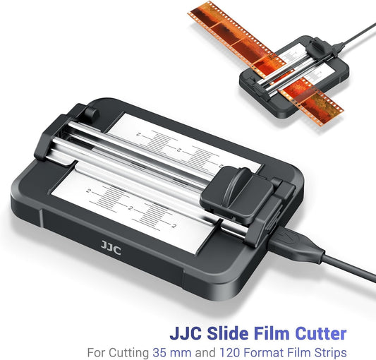 JJC Negative Slide Film Cutter for 35mm 120 Format Strip 35mm Film Trimmer USB-C