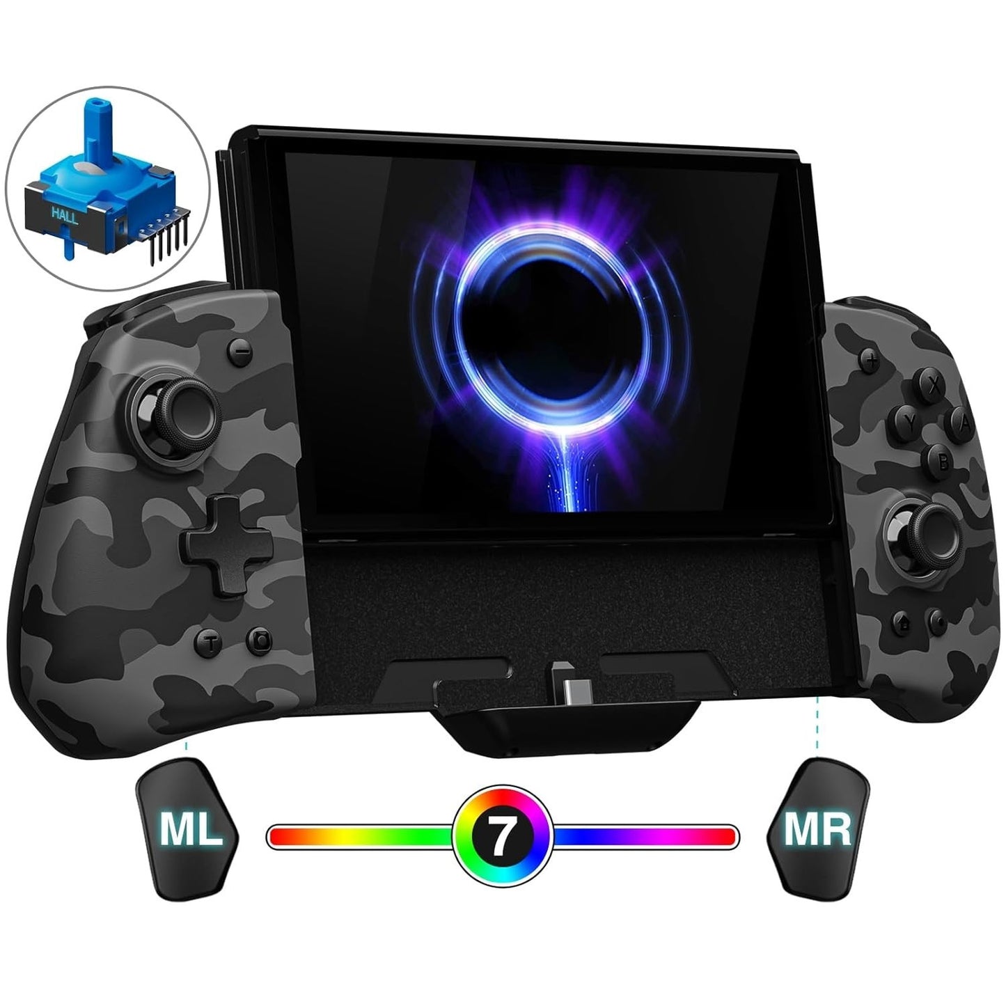 Switch Controller Pro for Nintendo/OLED Ergonomic Luminpad w/ Turbo Mapping CAMO