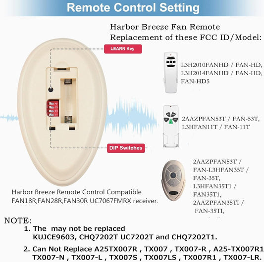 35T1 Ceiling Fan Remote Control Replacement for Harbor Breeze