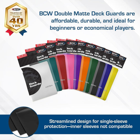BCW Deck Guard - Double Matte Grey Card Sleeves - Acid Free, Archival Safe 50 Ct