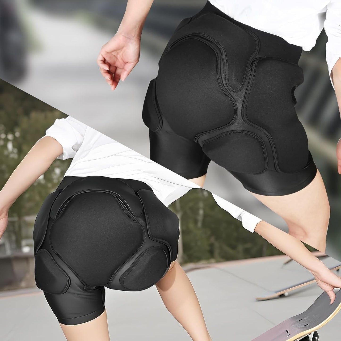 3D Protection Padded Shorts, Hip Butt Tailbone Crash Pad Pants, Small Black NEW