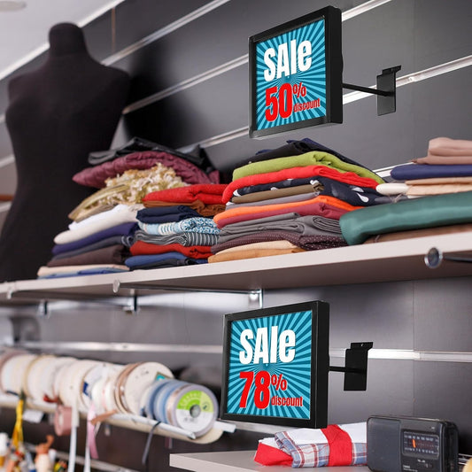 4 Pcs Rectangular Faceout Sign Holders for Slatwall Holds Gridwall Acc. 7"x5.5"