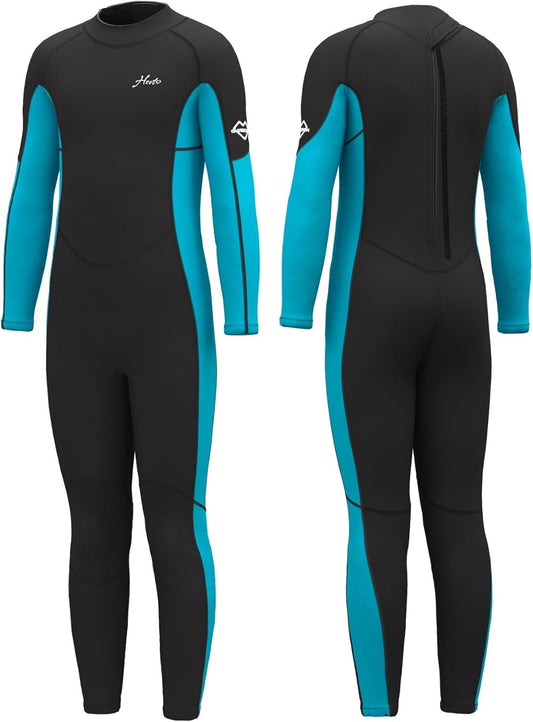 Hevto Kids 3/2mm Neoprene Wetsuit Youth Boys Girls Full Body Swim Surf Dive Suit