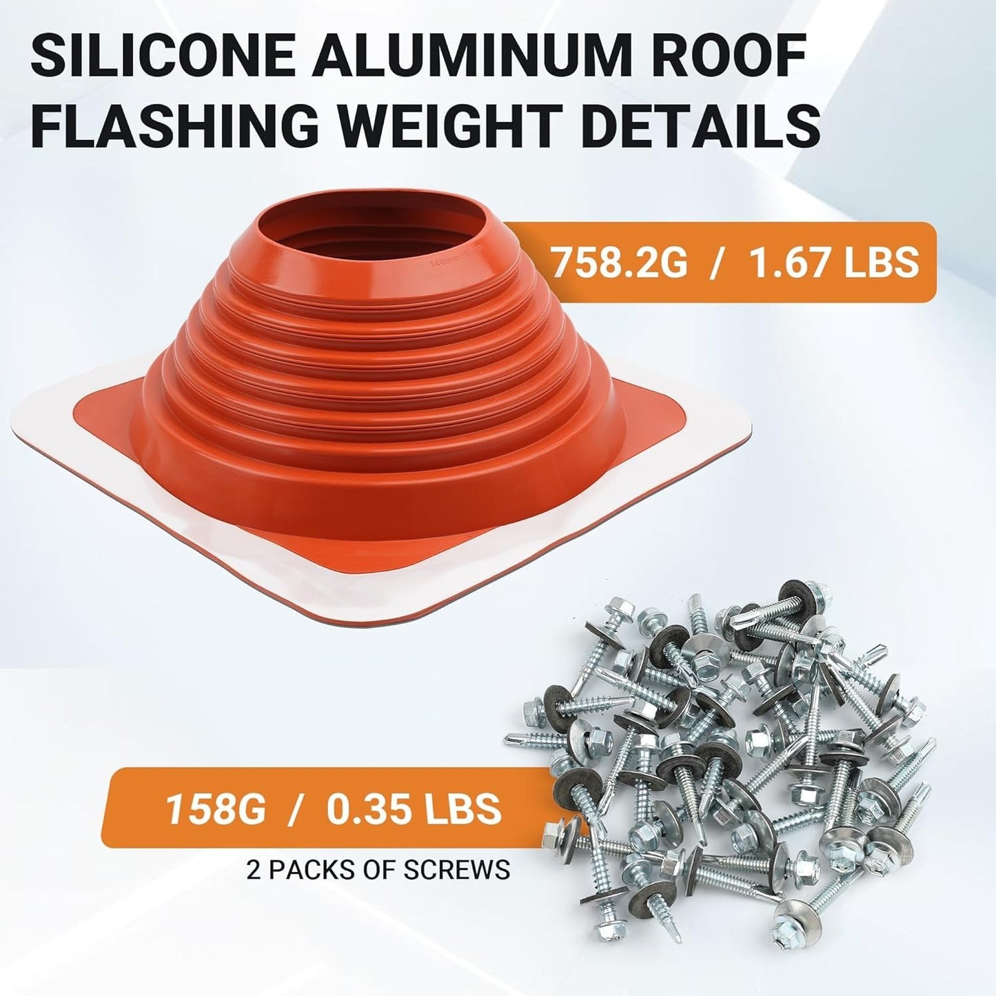 #7 High Temp Silicone Roof Pipe Flashing Boot 6–11in OD Metal Roof Vent Cover Sq