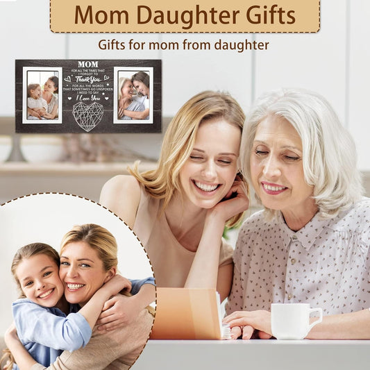 Gifts for Mom from Daughter, Son, Mom Picture Frame Holds 2 Size 4x6 Photos