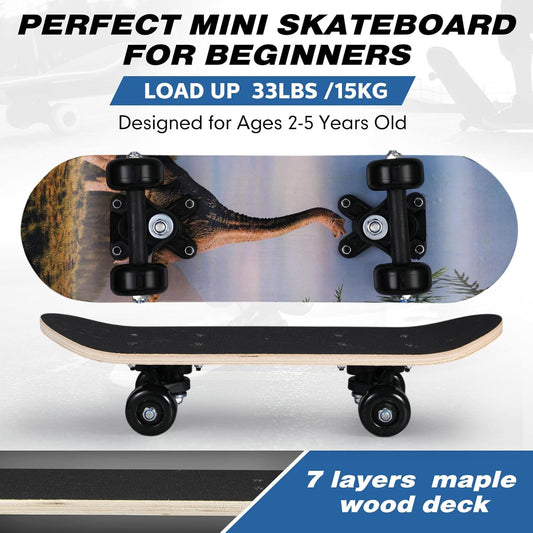 Brachiosaurus - 7 Pcs Skateboard for Toddlers Beginners Knee Elbow Pads Wrist Guards Gear Set