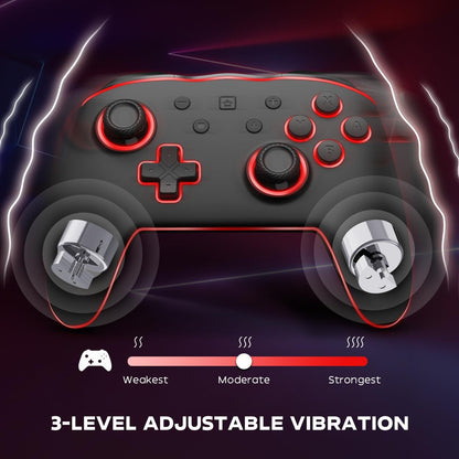Colorful LED Pro Wireless Controller for Switch/Lite/OLED Adjustable Vibration