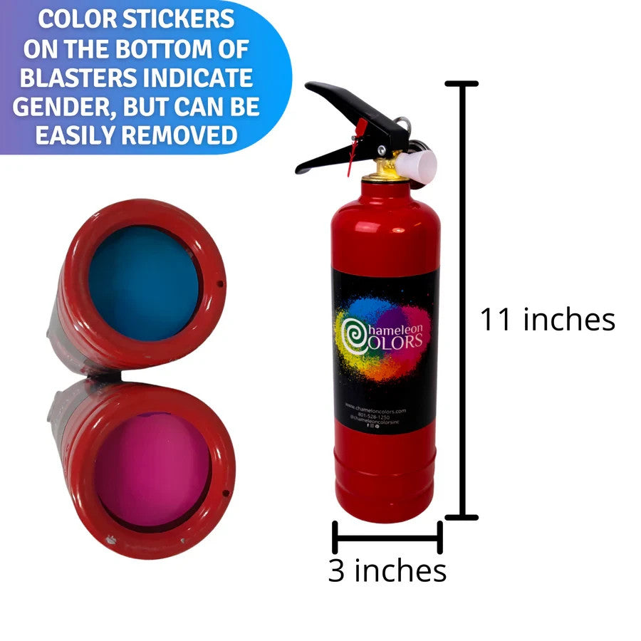 Gender Reveal Confetti Cannons & Extinguishers 2 Pink 2 Blue Set Party Baby