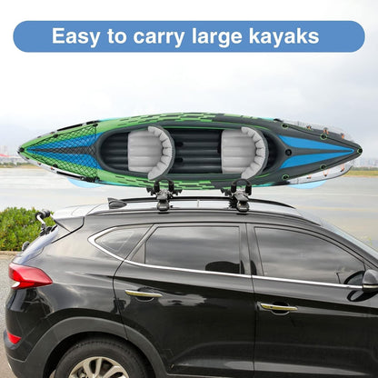 XGeek Foldable Kayak Roof Rack J-Style Carrier for Car SUV Truck 158 lb Capacity