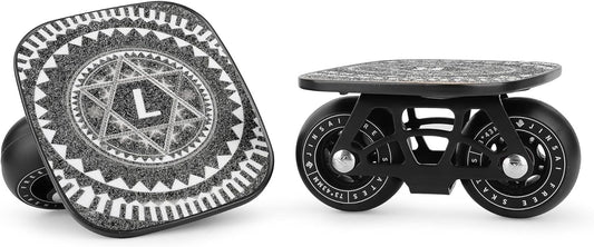 FreeSkates Portable Drift Skates Aluminum Deck 72mm PU Wheels Black