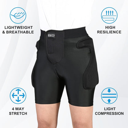 3D Protection Padded Shorts, Hip Butt Tailbone Crash Pad Pants, Small Black NEW