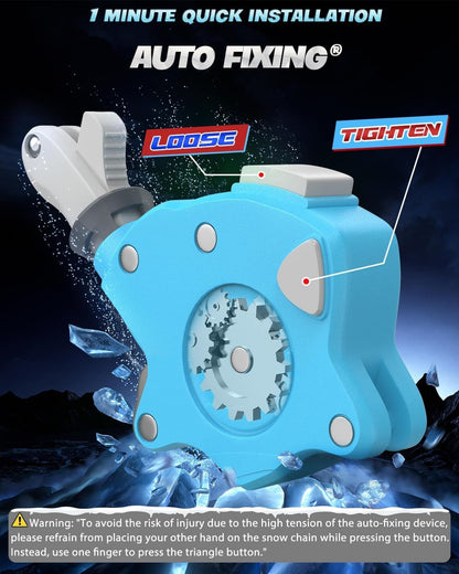 Snow Tire Chains Auto Fixing Quick Install 1 Min Universal Car SUV Set of 2