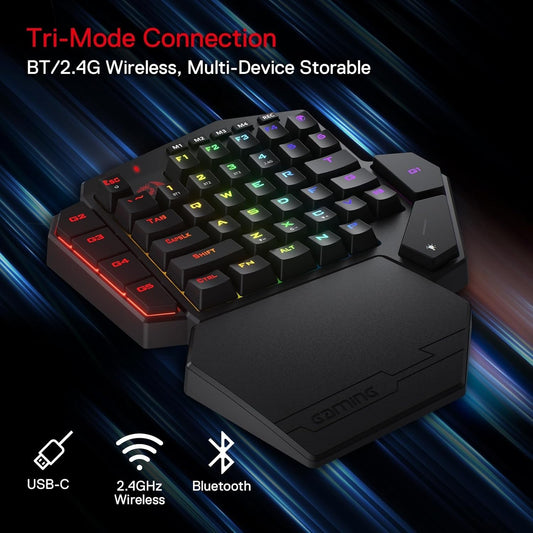 Redragon K585 DITI One-Handed RGB Mechanical Gaming Keyboard Rechargeable Blue