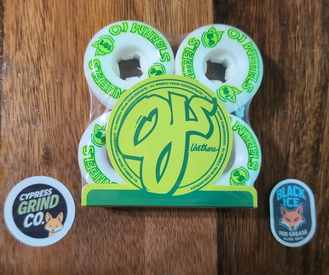 OJ Wheels 54mm 101a From Concentrate Hardline Skateboard Wheels Brand New -Green