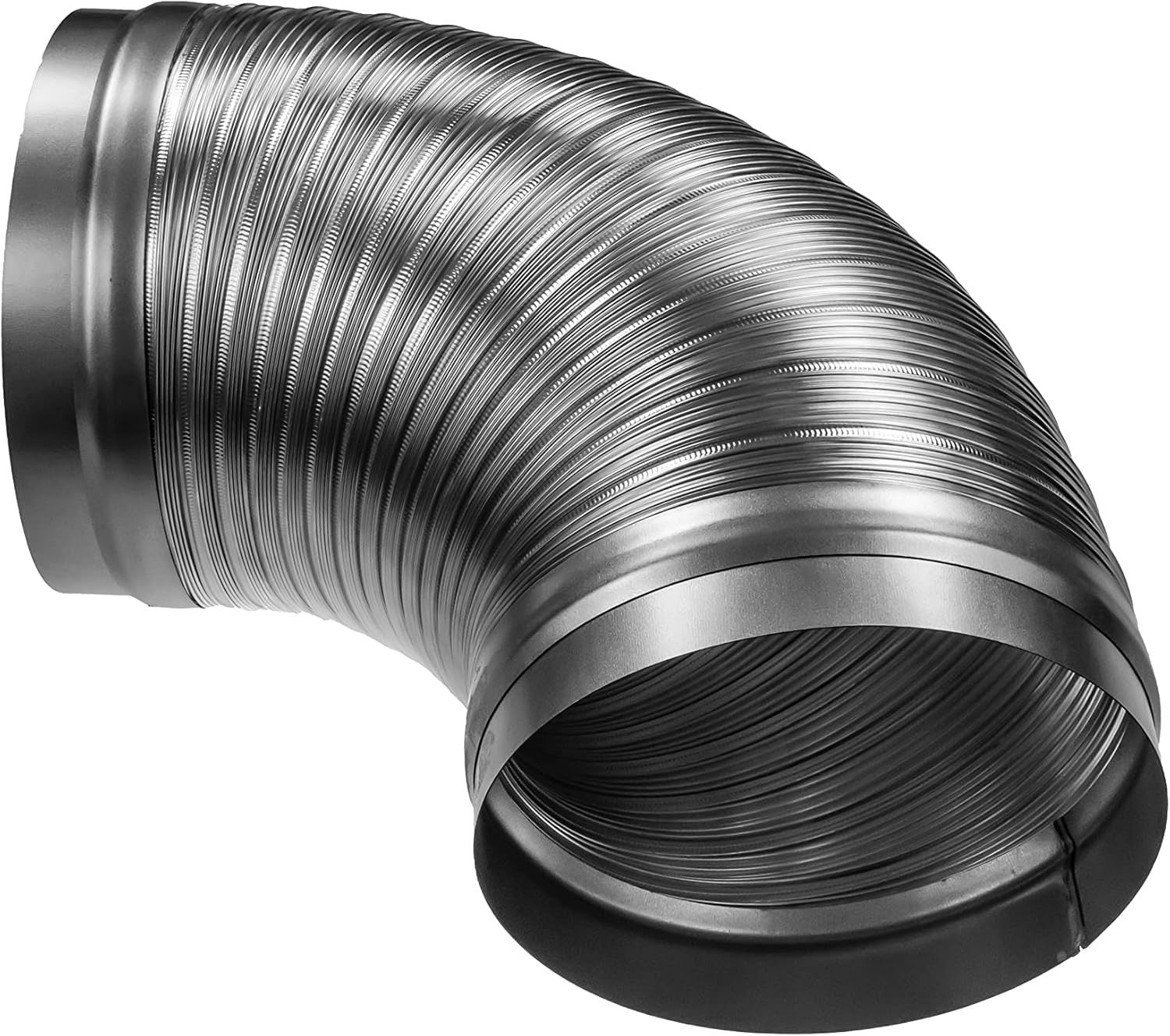 8" Flexible Aluminum Duct Connector Dryer Vent Hose w/ Steel Ends (0.82–1.64ft)