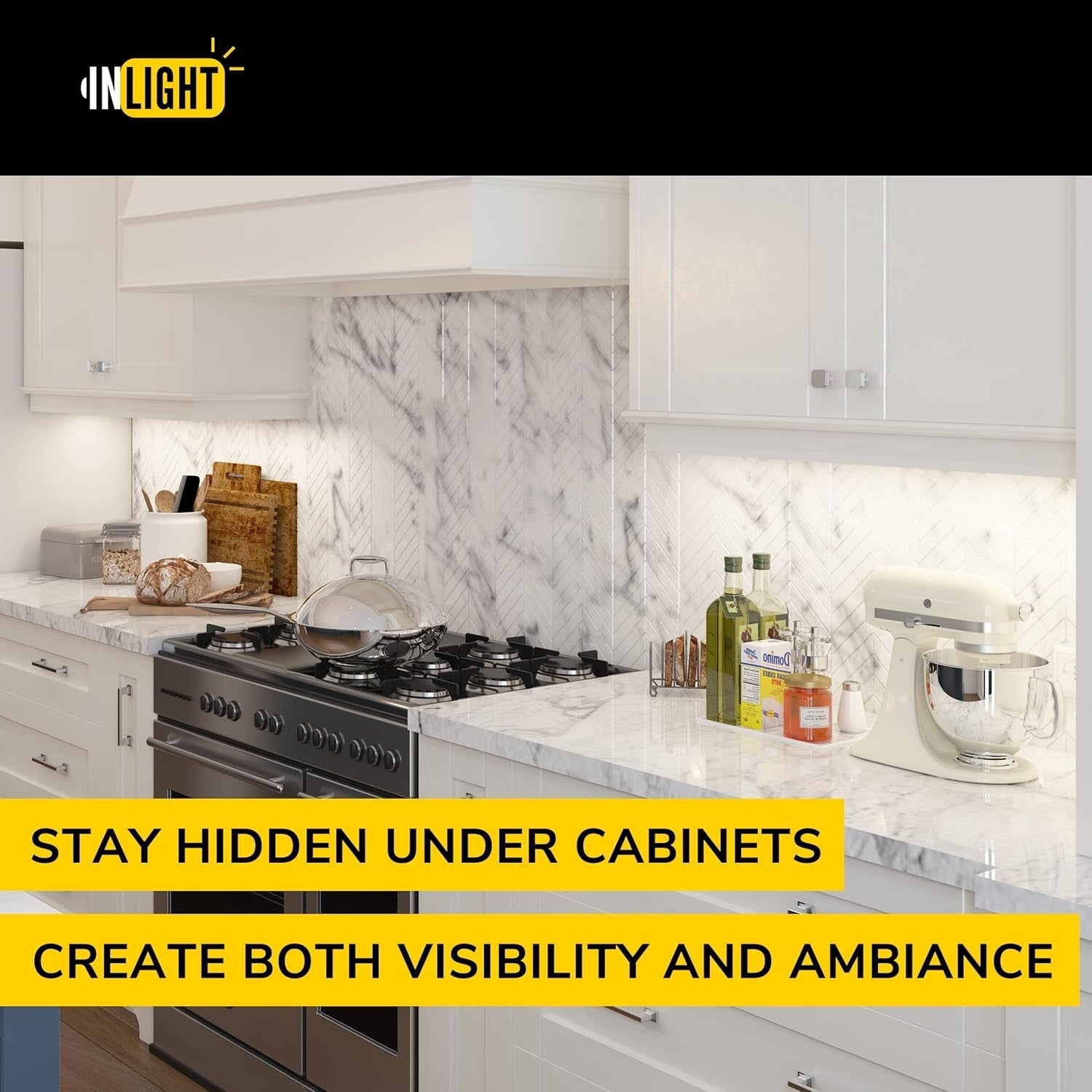 GETINLIGHT Dimmable Hardwired Only under Cabinet LED Lights, 18-Inch, Soft White