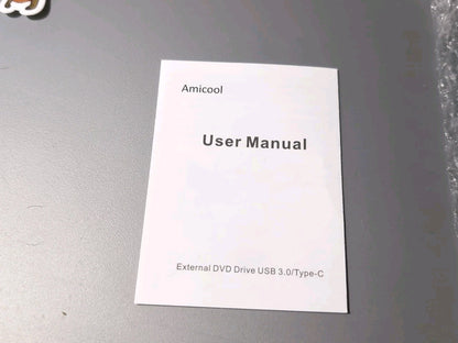 Amicool External DVD Drive USB 3.0 USB-C Portable CD DVD RW Burner Reader Black