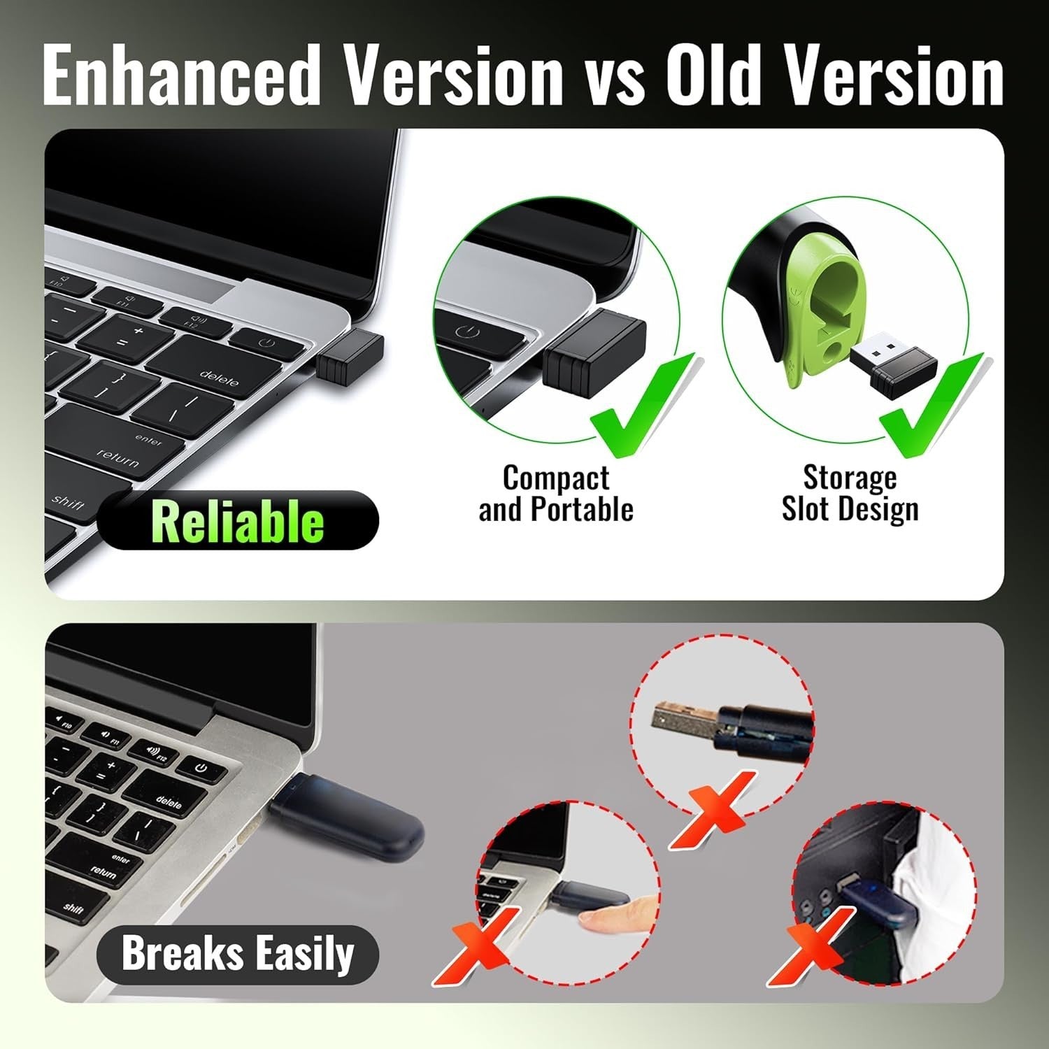 Tera Barcode Scanner Wireless Versatile Wireless + Wired USB Handheld Green NEW