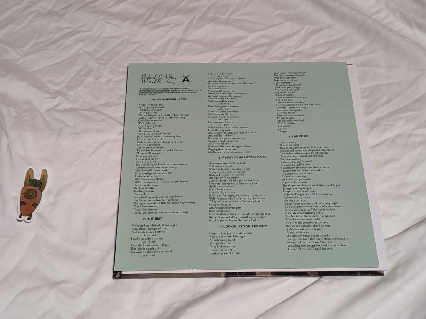 RACHAEL & VILRAY WEST OF BROADWAY NEW LP