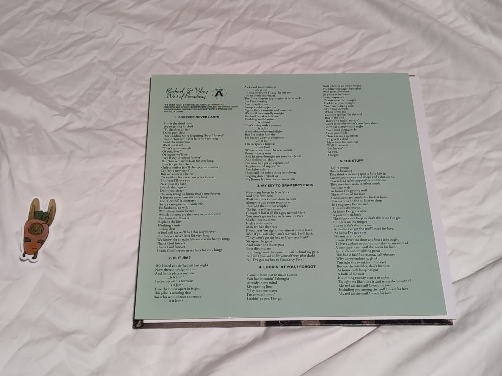 RACHAEL & VILRAY WEST OF BROADWAY NEW LP