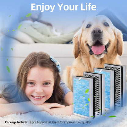 Upgraded MA-25 Replacement Filters 4-Pack – Fits S1/W1/B1 Air Purifier Blue