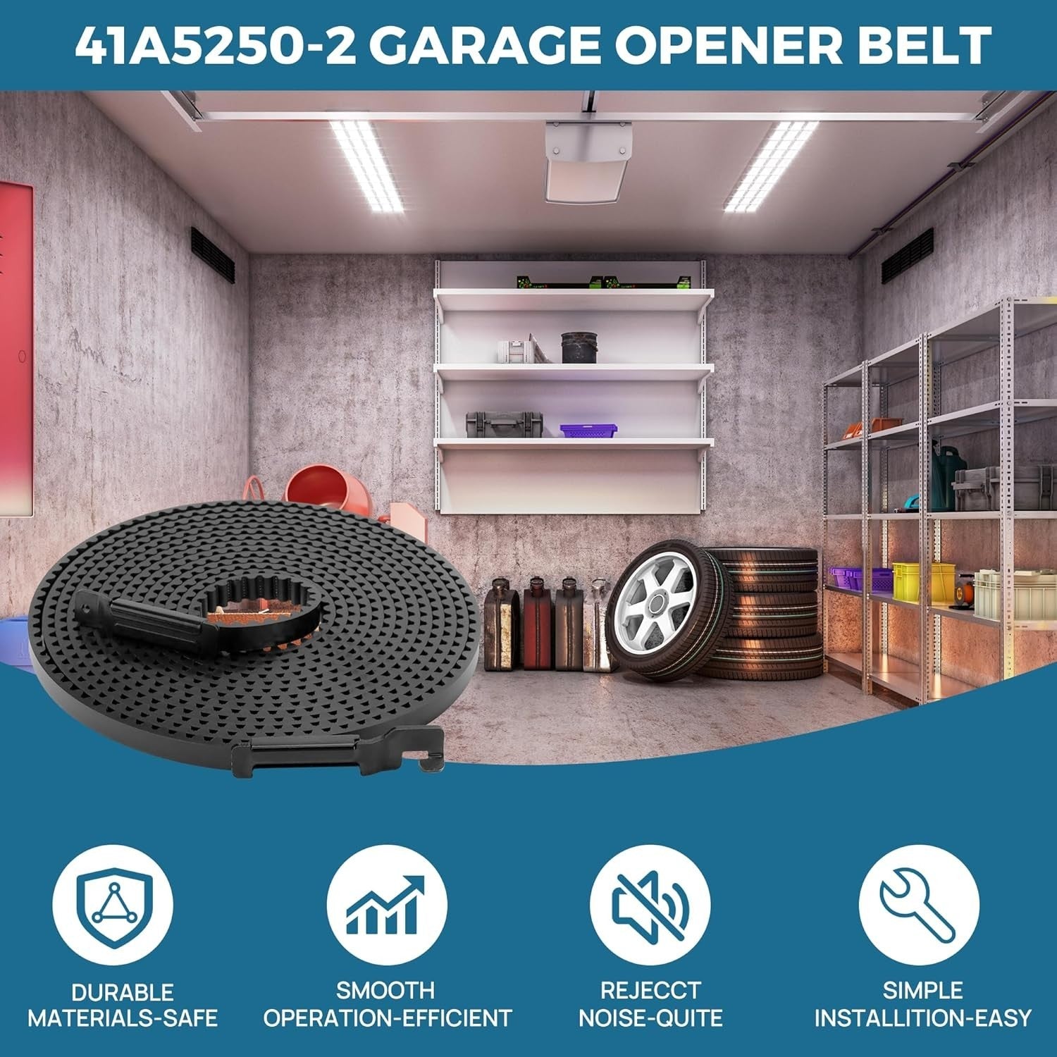 Upgrade 41A5250-2 41AB050-2 Belt for 10ft High Garage Door, 310" Garage Door NEW