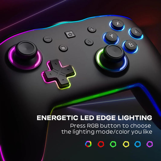 Colorful LED Pro Wireless Controller for Switch/Lite/OLED Adjustable Vibration