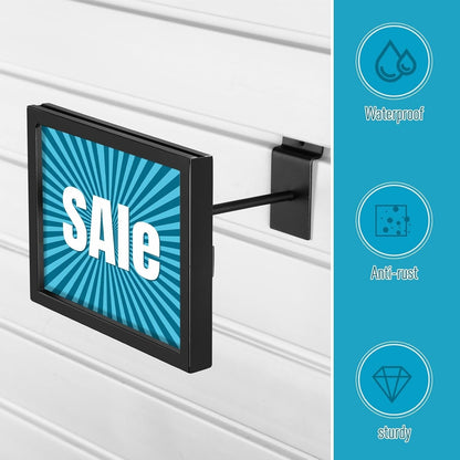 4 Pcs Rectangular Faceout Sign Holders for Slatwall Holds Gridwall Acc. 7"x5.5"