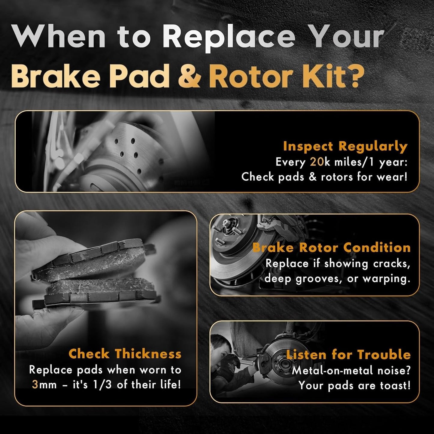 7-Lug Rear Brake Rotors & Pads Kit Geomet Drilled Slotted for 12–14 Ford F-150