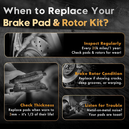 7-Lug Rear Brake Rotors & Pads Kit Geomet Drilled Slotted for 12–14 Ford F-150