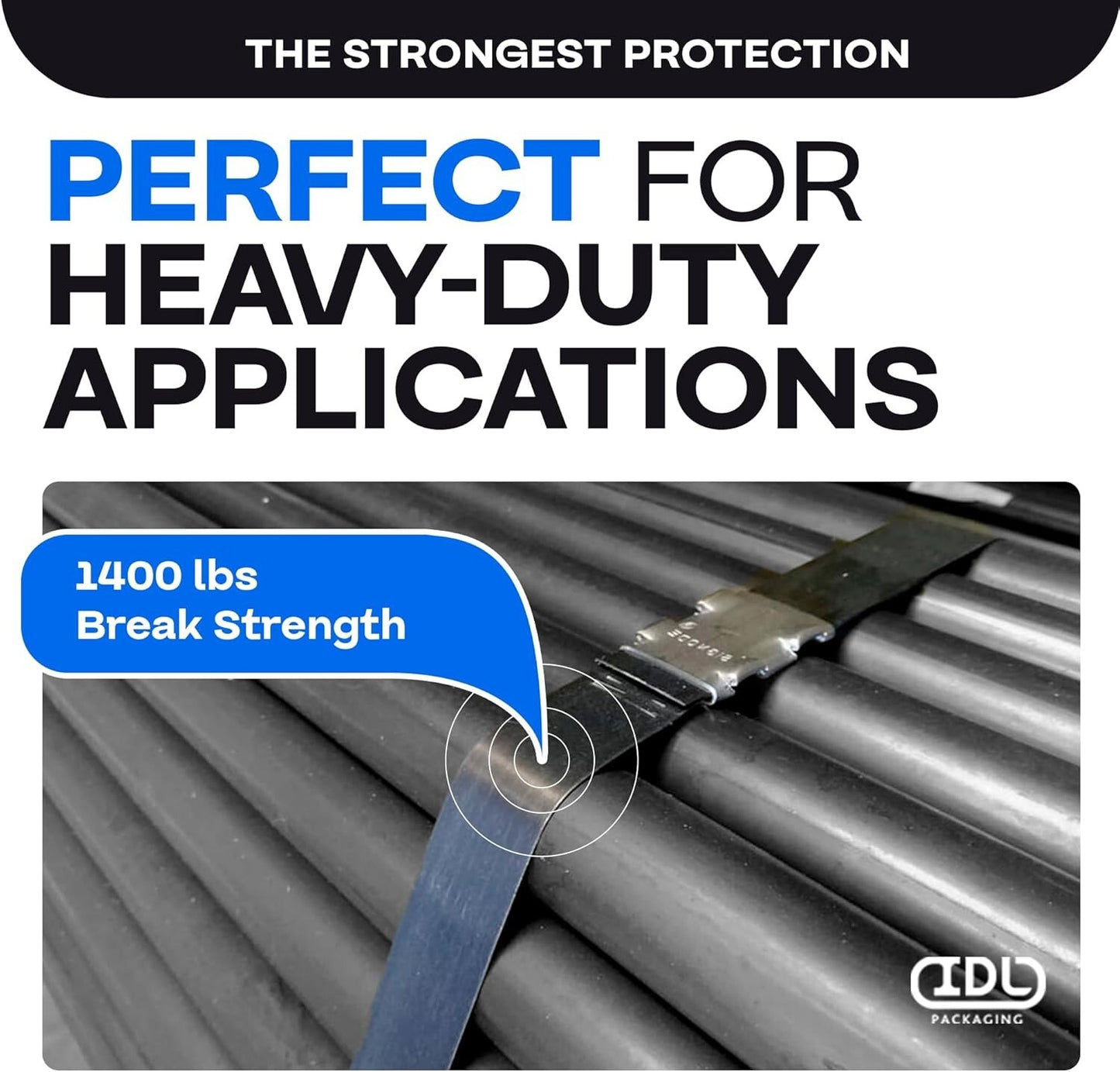IDL Packaging 5/8" x .020" x 200' Steel Strapping Coil (1400 Lbs Break Strength)